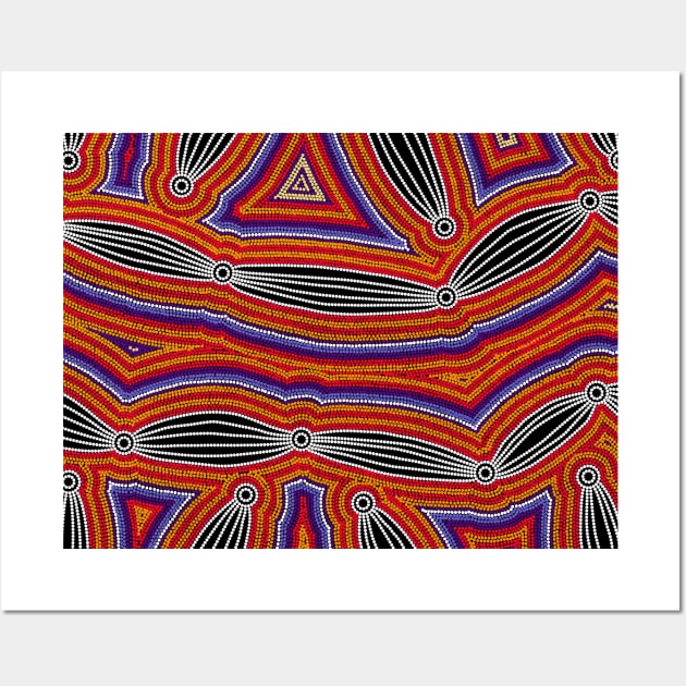 Aboriginal Art - Neurum Creek Bush Tracks Wall Art by hogartharts